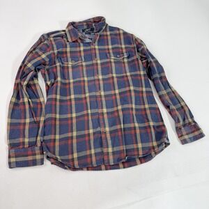 Grayers Clothiers Shirt Mens Medium Blue Red‎ Plaid Flannel Button Down Casual